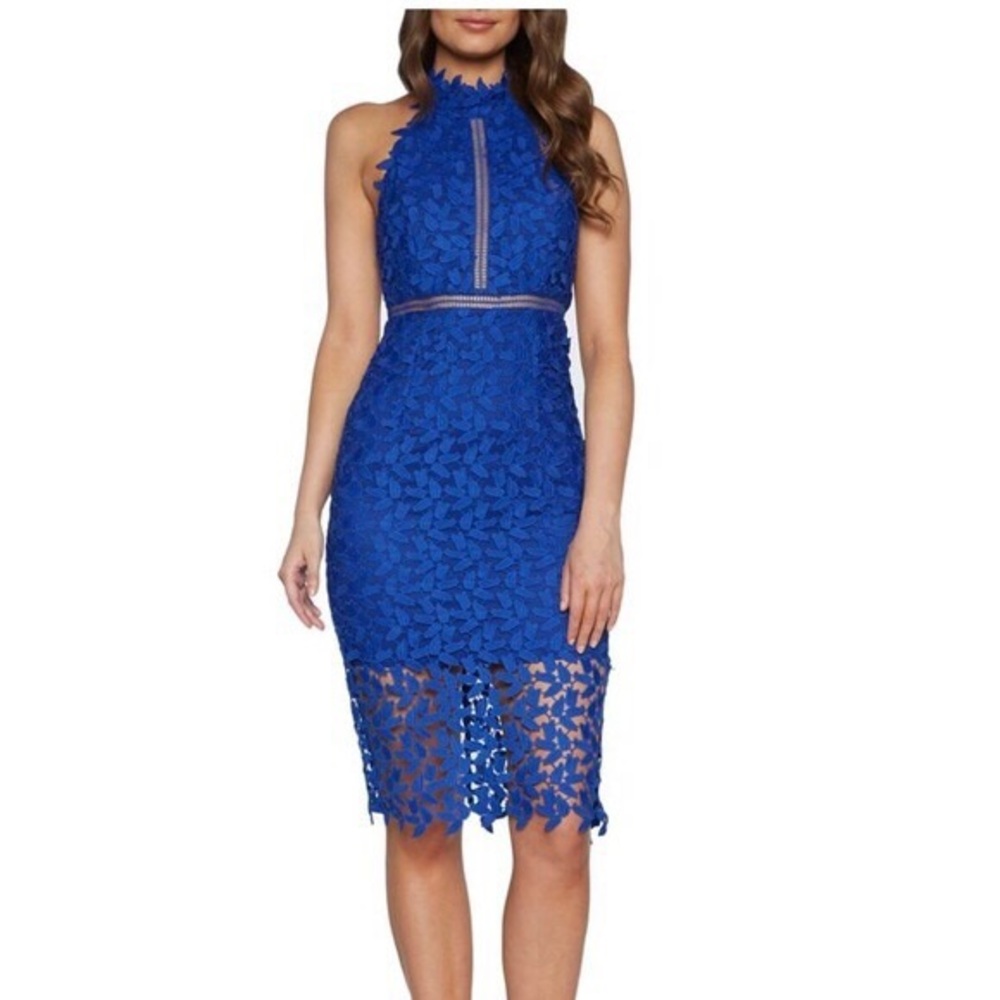 Bardot Gemma halter lace dress